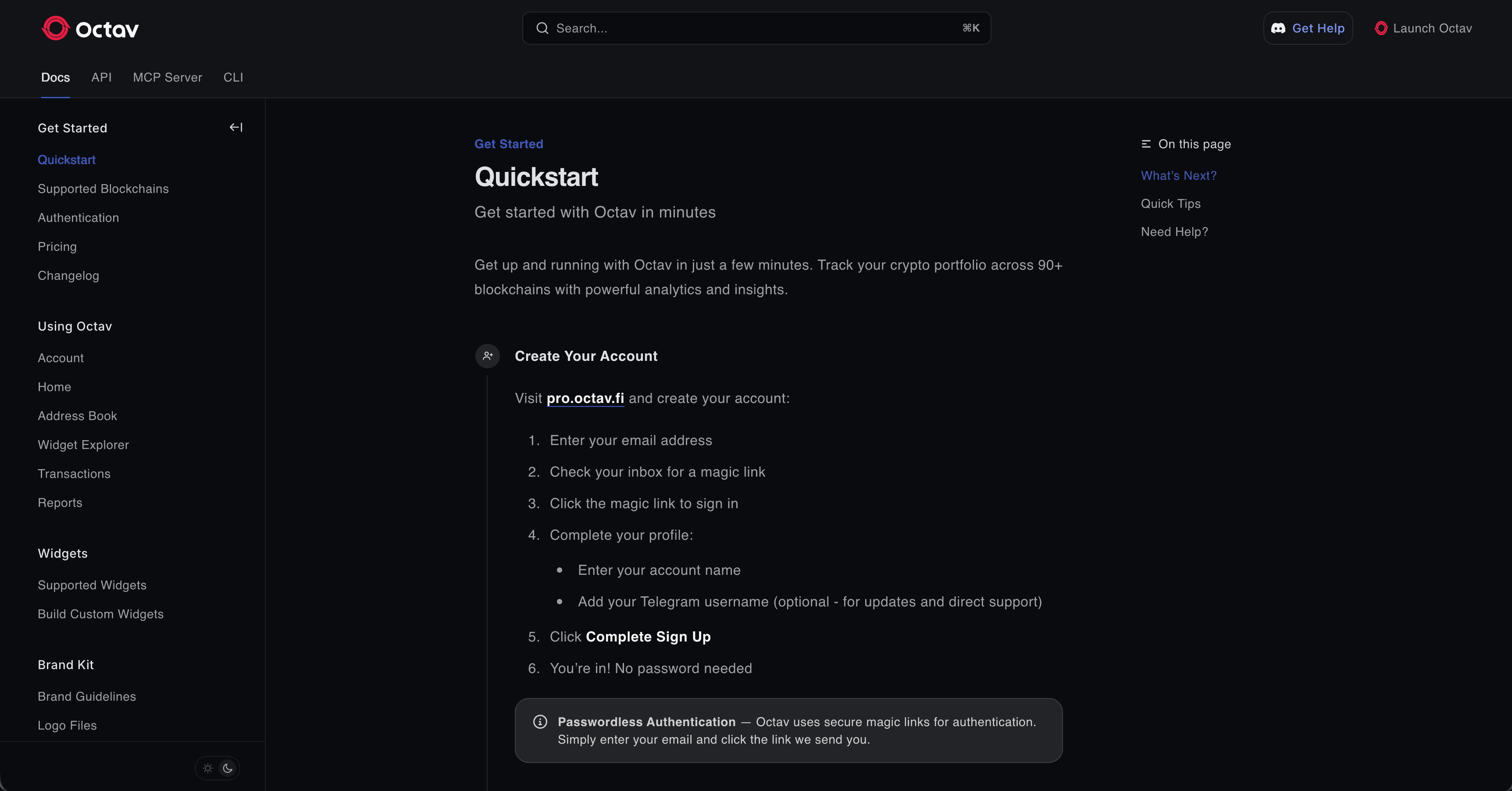 Octav Documentation screenshot