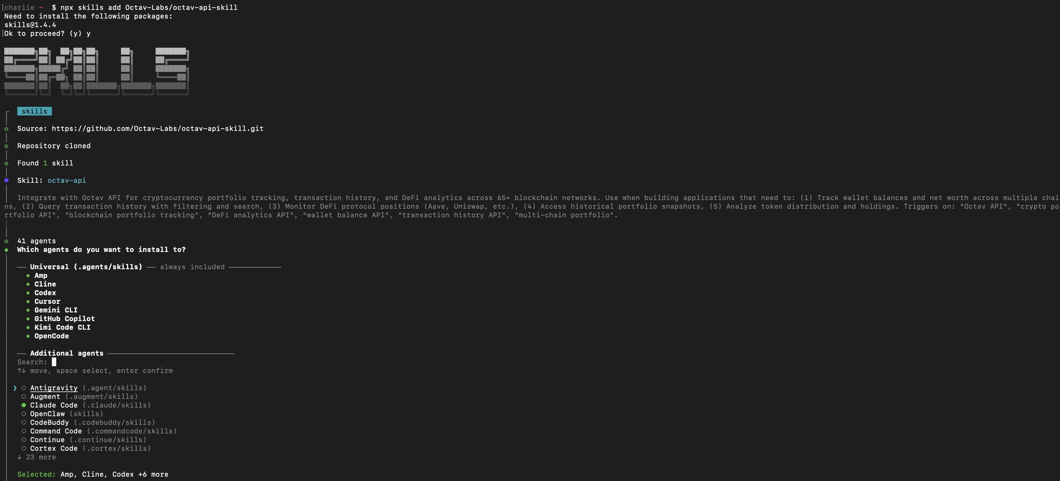 Octav API Skill screenshot